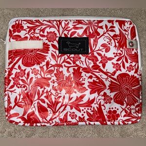 SCOUT Bags Tech Clutch Laptop Sleeve 16”x13” Red & White Floral Pattern